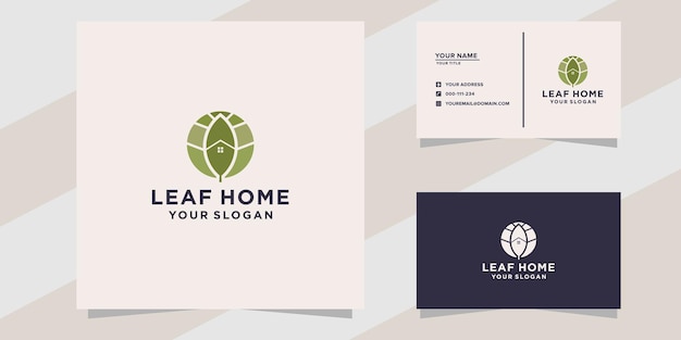  leaf home logo and business card template