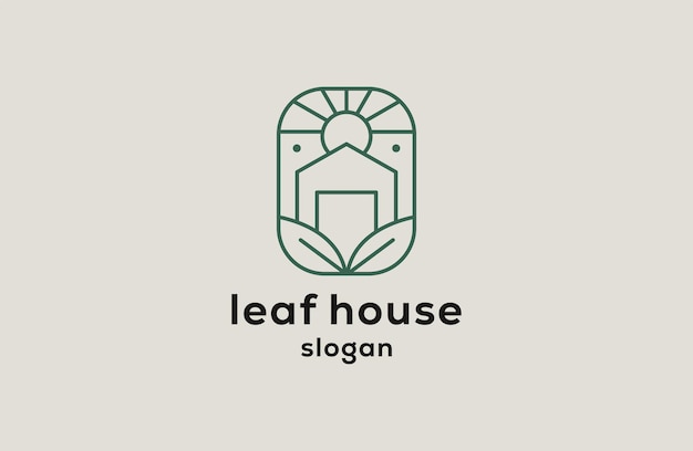 Leaf house logo template vector illustration design