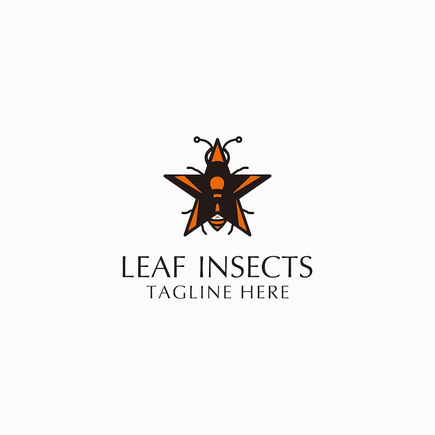 Leaf inscts logo design icon template