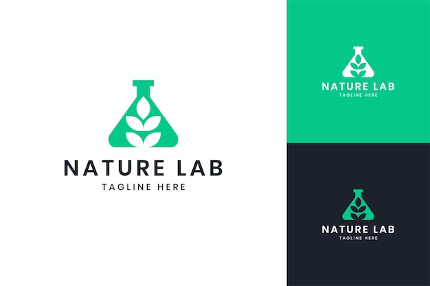 Leaf laboratory negative space logo design