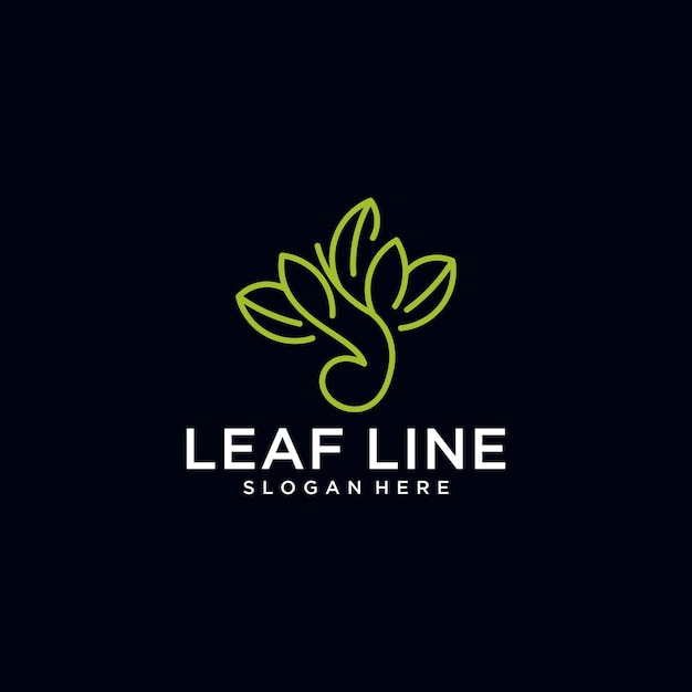 leaf line art logo design