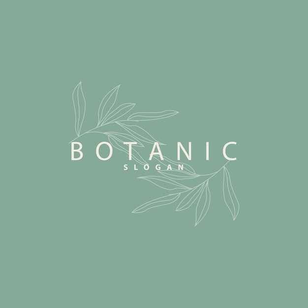 Vector leaf line logo beautiful hand drawn design botanical minimalist vector simple organic plant feminine logo