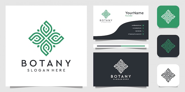 Leaf logo    design in line art style. Suit for spa, flower, decoration, plants, green, botany, advertising, brand, and business card