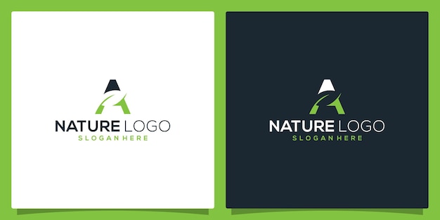 Leaf logo design template with initial letter A logo graphic design vector illustration Symbol icon creative