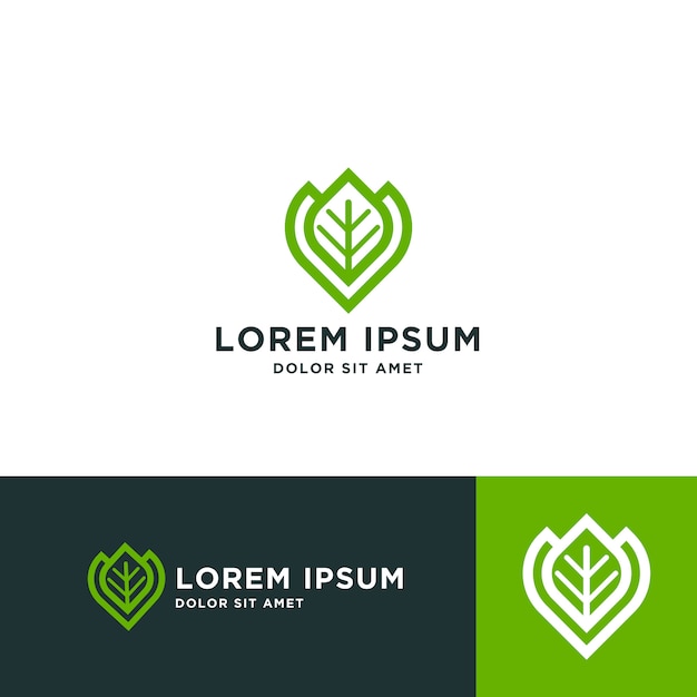 Leaf logo design template