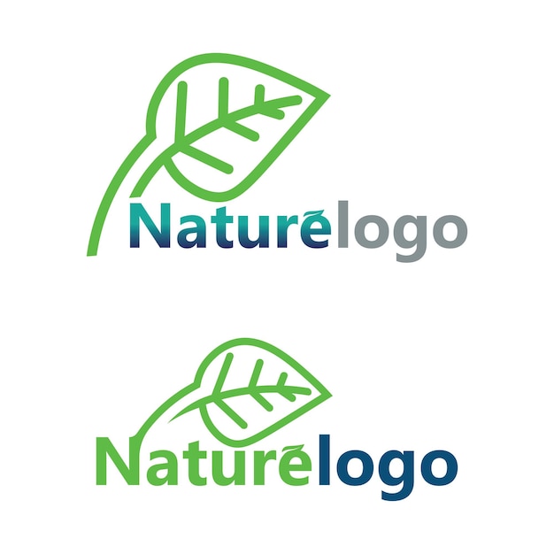 Leaf logo design vector for nature symbol template editableGreen leaf logo ecology nature element vector icon