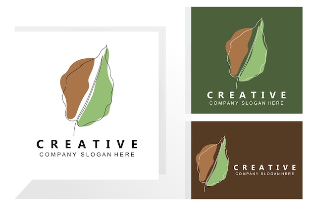 Leaf Logo Design Vector With Other Styles Illustration Set Collection Of Leaf Types