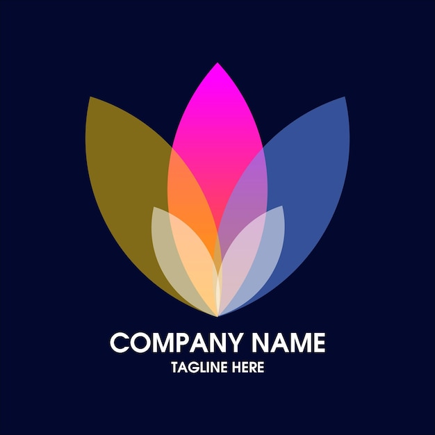 Leaf logo fullcolor with line art