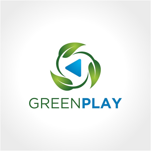 Leaf logo that formed play button template