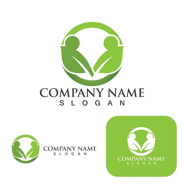 Leaf Logos of green Tree ecology nature element vector