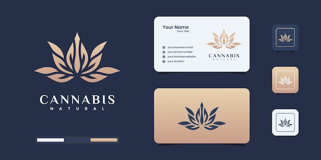 Leaf of marijuana logo design inspiration.