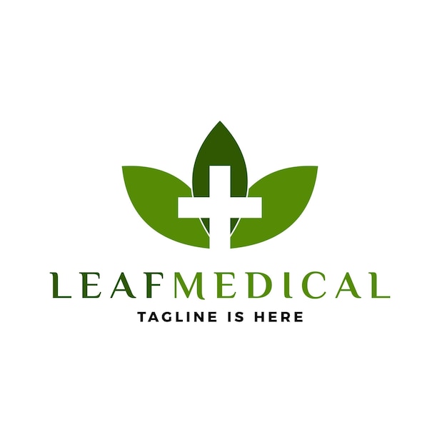 Leaf medical logo vector icon illustration