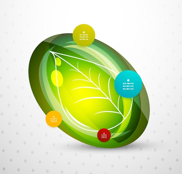 Leaf nature infographics modern template