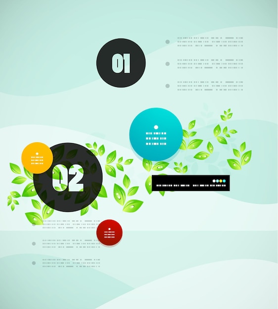 Leaf nature infographics modern template