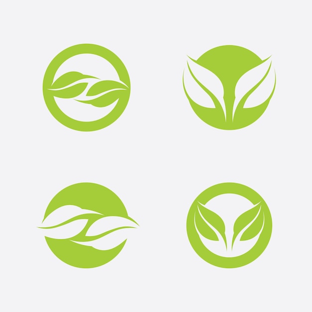 LEAF AND NATURE TREE LOGO FOR BUSINESS VECTOR GREEN PLANT ECOLOGY DESIGN