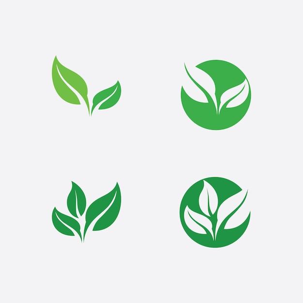 LEAF AND NATURE TREE LOGO FOR BUSINESS VECTOR GREEN PLANT ECOLOGY DESIGN