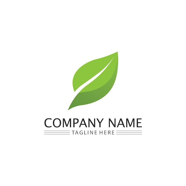 LEAF AND NATURE TREE LOGO FOR BUSINESS VECTOR GREEN PLANT ECOLOGY DESIGN