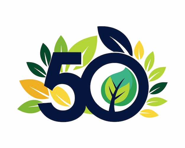 Leaf Number 50 vector illustration