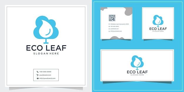 Leaf and oil idea logo design for beauty spa and blue products