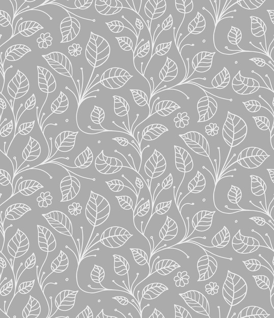 Leaf pattern vector background textile decor ornament seamless texture retro design print flower pat