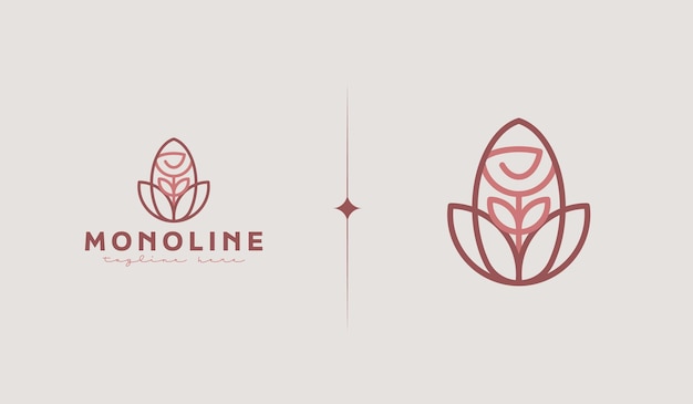 Leaf Plant Flower Monoline Universal creative premium symbol Vector sign icon logo template Vector illustration