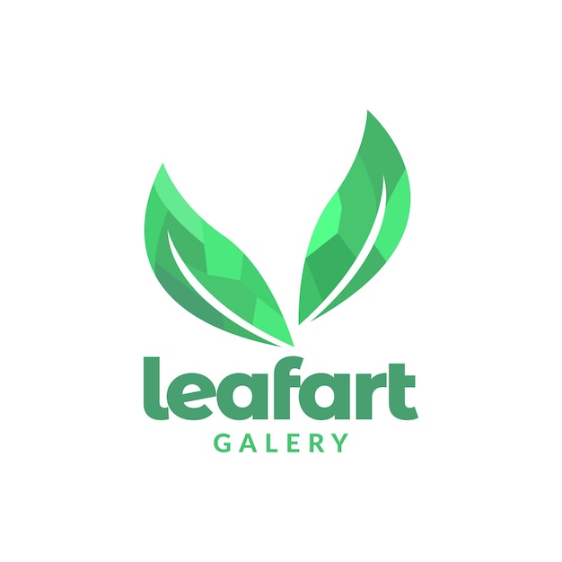 Leaf polygon abstract green logo design vector graphic symbol icon illustration creative idea