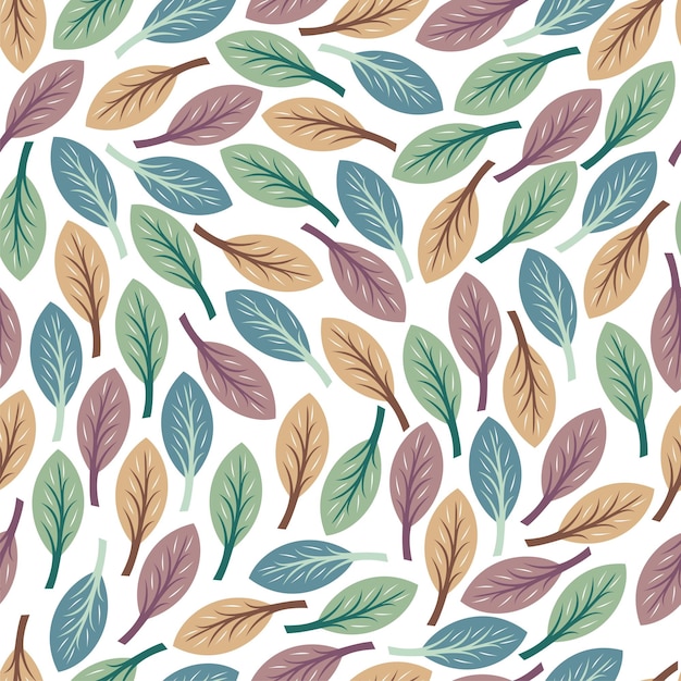 Leaf seamless pattern background vector