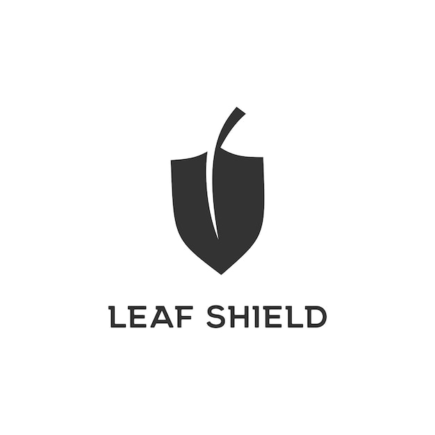 leaf shield vector logo design