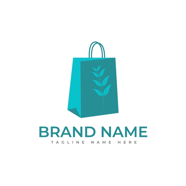 Leaf Shopping Bag Logo Design