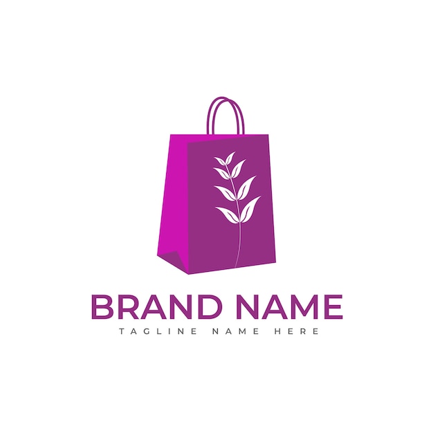 Leaf Shopping Bag Logo Design