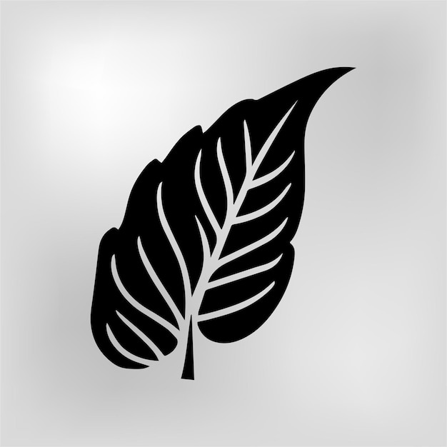 leaf silhouette vector black and white