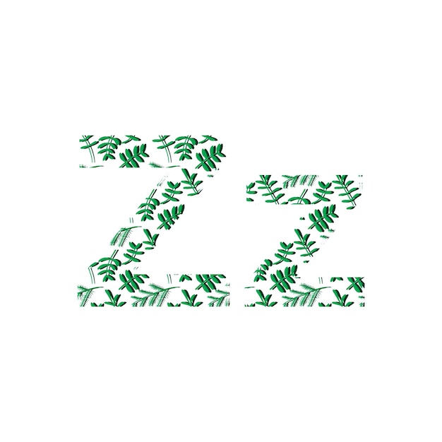 Leaf vector icon inside alphabet letters Z