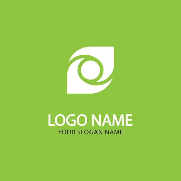 leaf with circle vector logo