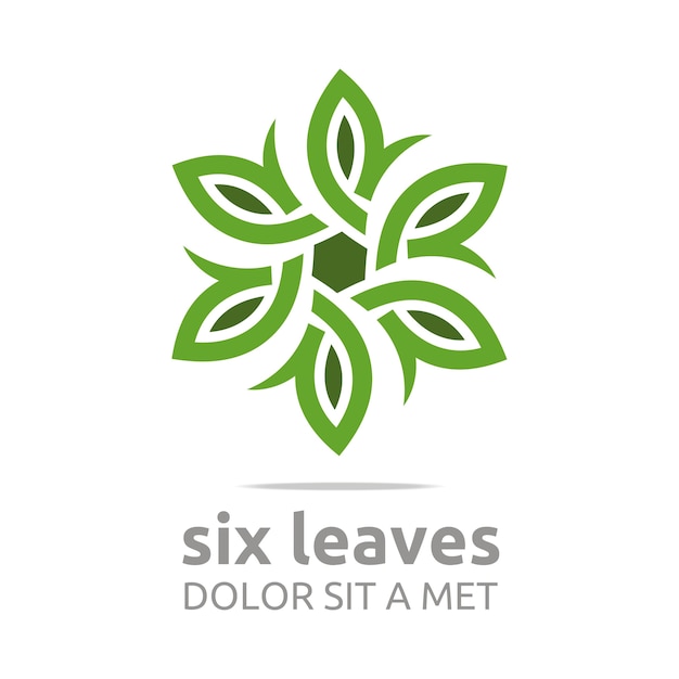 Leaf with Natural Ecology Abstract logo