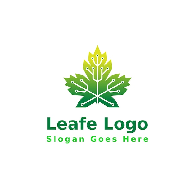 Leafe and Technology logo design bundle vector graphics