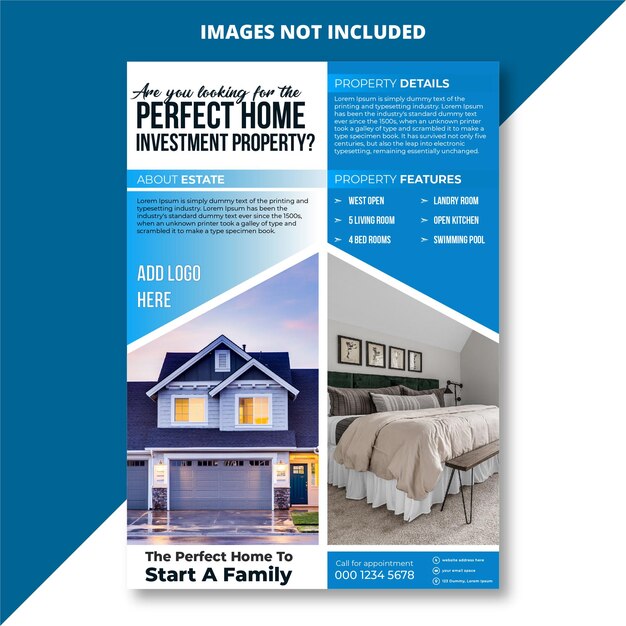 Vector leaflet design for real estate