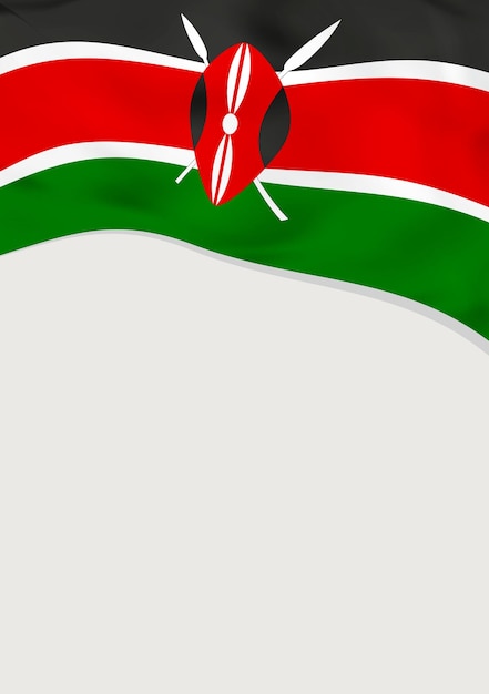 Leaflet design with flag of Kenya Vector template