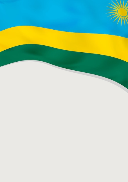 Leaflet design with flag of Rwanda Vector template