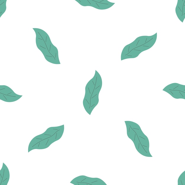 Leafs seamless pattern Vector hand drawn botanical illustration Pretty scandi style