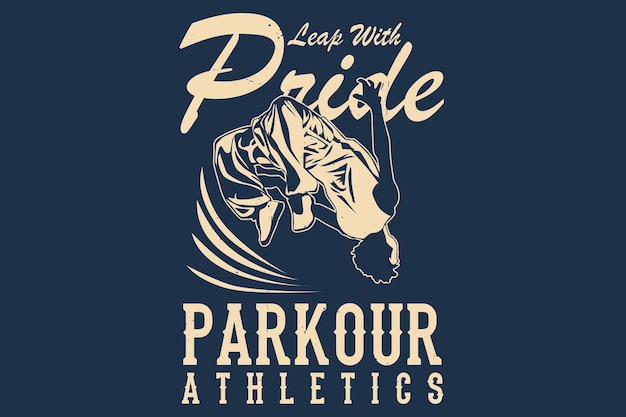 Leap with pride parkour athletics silhouette design