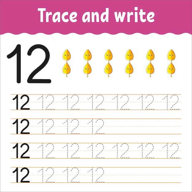 Learn Numbers Trace and write Handwriting practice Learning numbers for kids Education developing worksheet