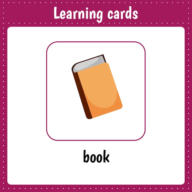 Learning cards for kids Book Preschool activity for children