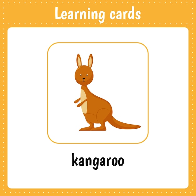 Learning cards for kids education Educational worksheets for kids Preschool Kangaroo