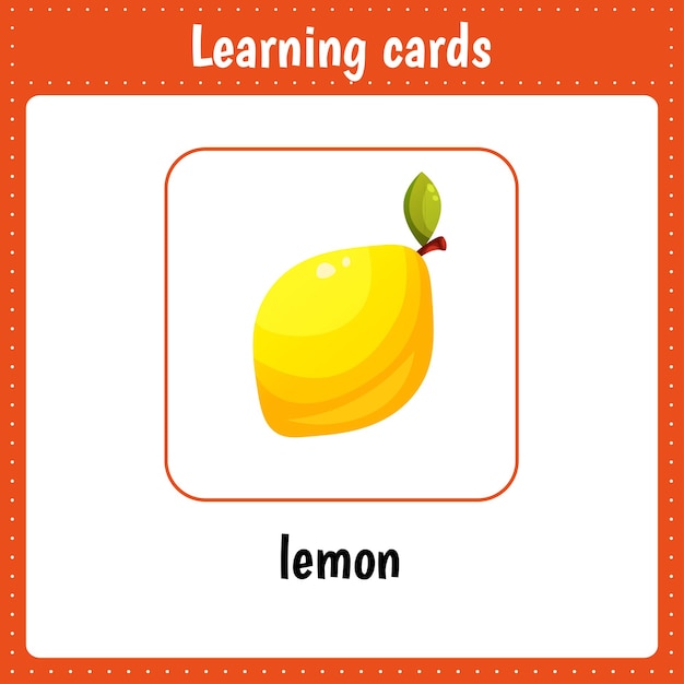 Learning cards for kids LemonPreschool activity for children