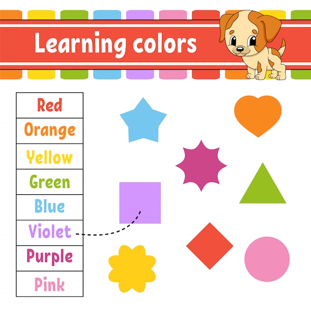 Learning colors. Education developing worksheet. Activity page with pictures.