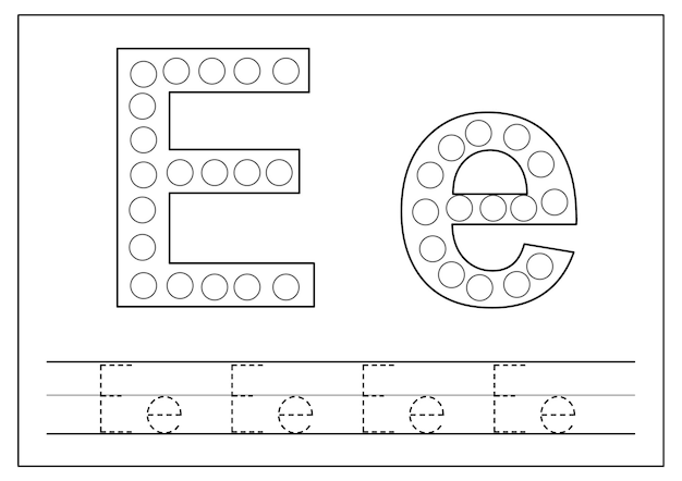 Learning English alphabet for kids Letter E Tracing letters