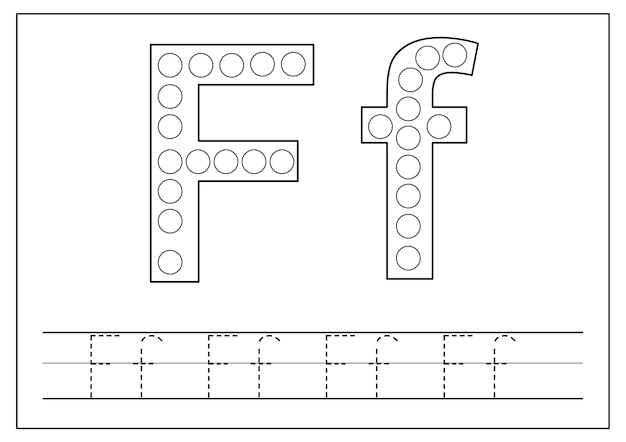 Learning English alphabet for kids Letter F Tracing letters