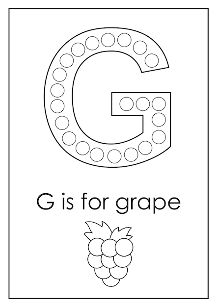 Learning English alphabet for kids Letter G Dot marker activity