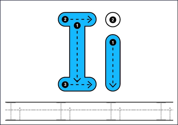 Learning English alphabet for kids Letter I Tracing letters