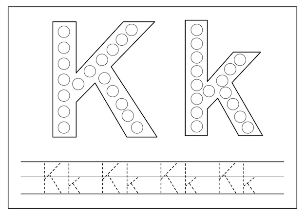 Learning English alphabet for kids Letter K Tracing letters